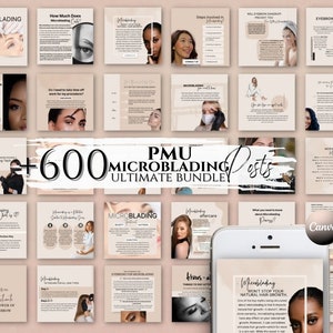 Brows Microblading Instagram Quotes Microblading PMU EyeBrow Tattoo Social Media Bundle Brow Tech Permanent Makeup Esthetician Template Post