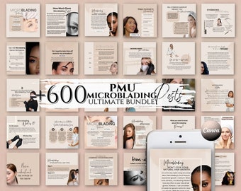 Brows Microblading Instagram Quotes Microblading PMU EyeBrow Tattoo Social Media Bundle Brow Tech Permanent Makeup Esthetician Template Post