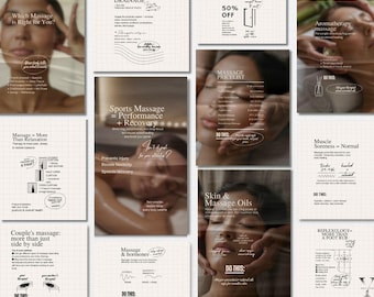 Massage Therapeut Instagram Vorlage Kosmetikerin Spa Social Media Story Flyer Canva Lymphdrainage Aromatherapie