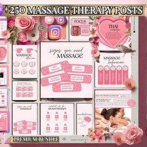 Massage Therapist Instagram Template Lymphatic Drainage Esthetician Thai Sport Pregnancy Massage Therapy Medspa Flyer Caption PriceList Icon