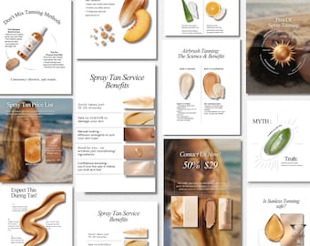Spray Tan Social Media Templates, Airbrush Tanning Marketing Flyers (Canva), Fake Tan Instagram