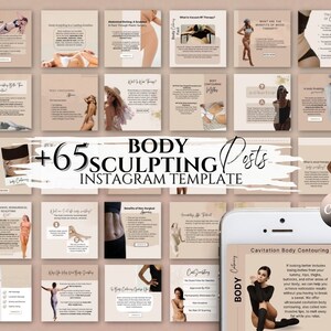 65 Body Sculpting Instagram Post Template Body Contouring Instagram Template CoolSculpting Social Media Post Esthetician Kit Beauty Salon V2