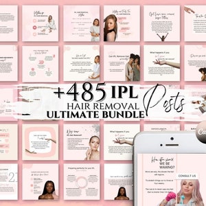 IPL Haar Entfernung Posts IPL Instagram Posts Canva Templates Ig Kosmetikerin Hautpflege Social Media Posts Laser Tech Med Spa IPL Gesichtshaarwachs