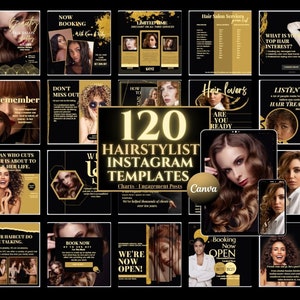 Hairstylist Instagram Template Hair Salon Haircare Instagram Hairdresser Canva Social Media Template Hair Instagram Template Hair Salon
