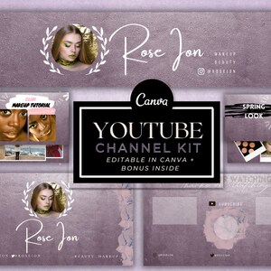 Youtube Channel Kit, Youtube Branding Kit, Youtube Banner, Canva Youtube Intro Outro, Youtube Channel Art, Youtube End Card, Video Thumbnail