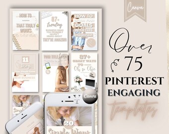 Pinterest Templates Canva Pinterest Marketing Viral Pins Lifestyle Pinterest Templates Blogger Coach Social Media Manager Pinterest Bundle