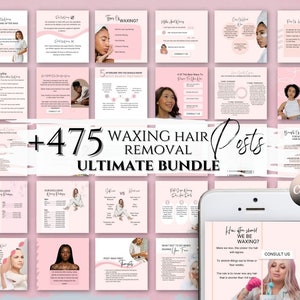 Waxing Instagram Post Waxing Social Media Post Skincare Esthetician Canva Template Facial Hair Removal Body Waxing Branding Spa Infographic