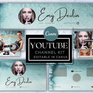 Youtube Channel Kit, Youtube Branding Kit, Youtube Banner, Canva Youtube Intro Outro, Youtube Channel Art, Youtube End Card, Video Thumbnail