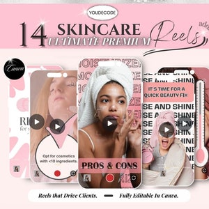 Skincare Reel Esthetician Reel Video Skincare Instagram Dermatologist Acne Canva IG Facial Medspa Skincare Posts Beauty Esthetician Template