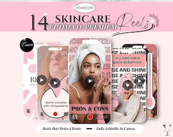 Skincare Reel Esthetician Reel Video Skincare Instagram Dermatologist Acne Canva IG Facial Medspa Skincare Posts Beauty Esthetician Template