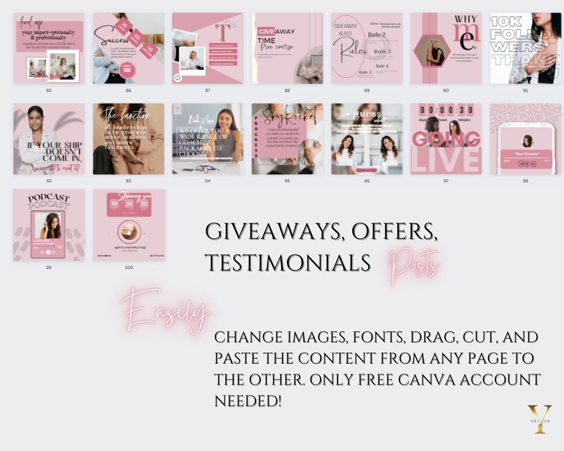 Coaching Instagram Templates Coaching Template Ig Coach Blogger ...