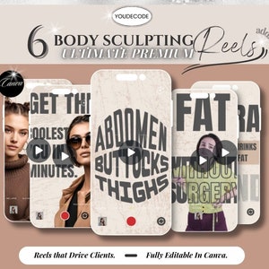 Body Sculpting Instagram Reel Video Post Template Body Contouring Instagram CoolSculpting Social Media Esthetician MedSpa Body Shaping Salon