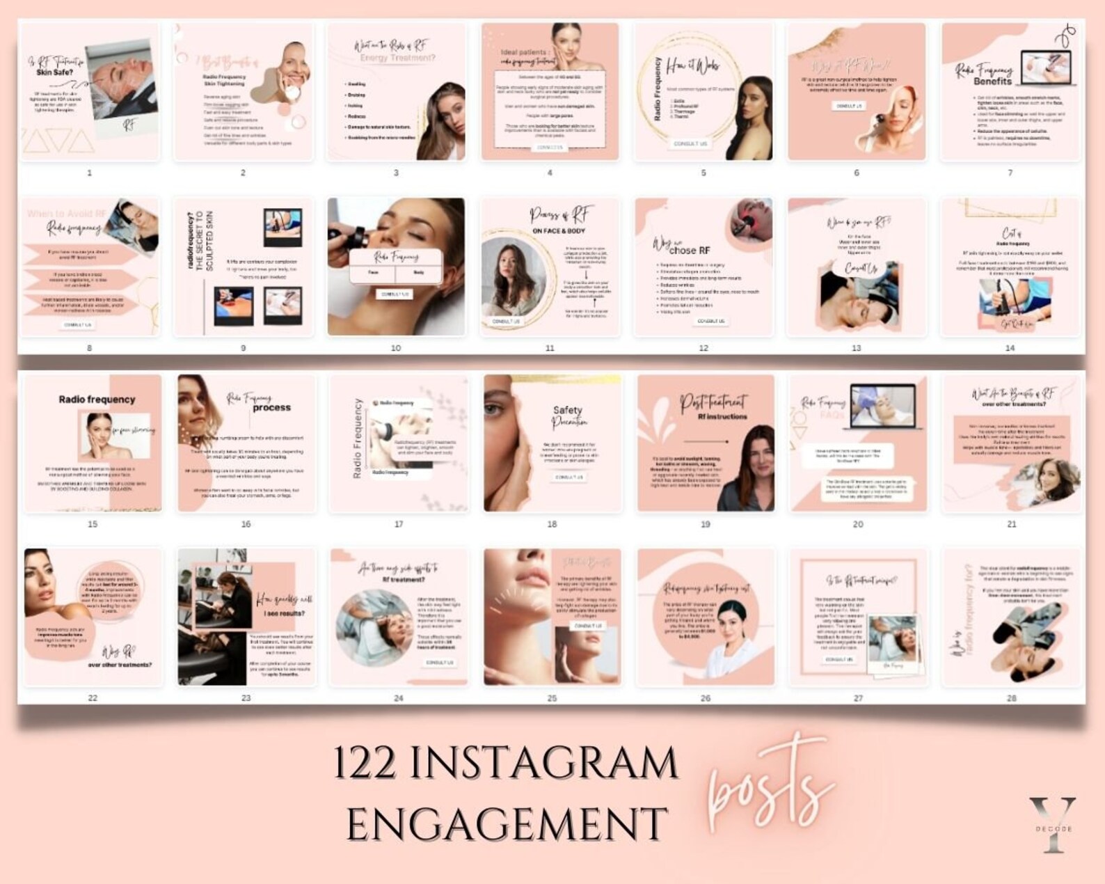 Body Sculpting Instagram Post Template Radiofrequency Face Skin ...