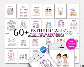 Hautpflege Instagram Vorlagen für Kosmetikerinnen & Salons (Digitaler Download)