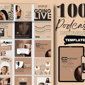 Podcast Template, Podcast Instagram Template, Podcast Canva Template, Ig Template Podcast Story Post Podcast Launch Kit 100 Podcast Episode