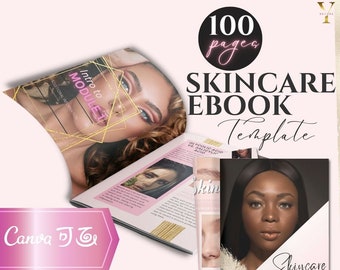 Skincare Ebook Template Canva Esthetician Ebook Skincare Business Ebook Canva Freebie Lead Magnet Skincare Coach Beauty Ebook Pink Brochure