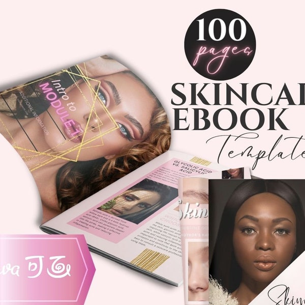 Skincare Ebook Template Canva Esthetician Ebook Skincare Business Ebook Canva Freebie Lead Magnet Skincare Coach Beauty Ebook Pink Brochure