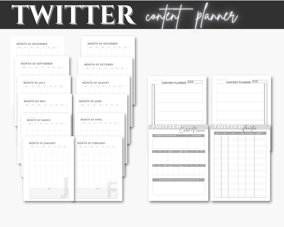 Social Media Planner Pdf Printable Social Media Marketing - Etsy