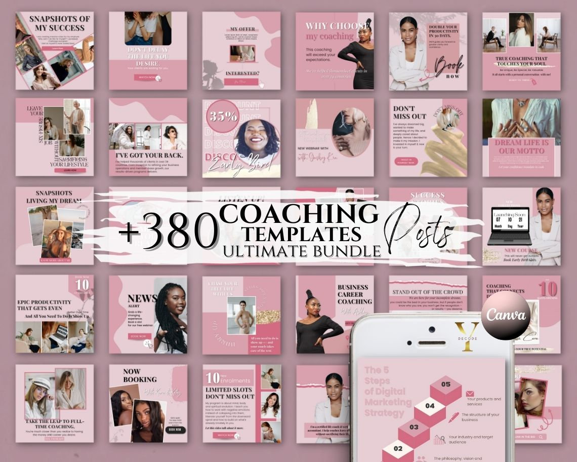 Coaching Instagram Templates Coaching Template Ig Coach Blogger Wellness Business Life Coach Social Media Course Creator Instagram Pack Post
