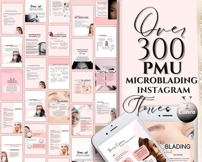 Microblading Brow Pmu Instagram Story Permanent Makeup - Etsy
