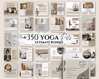 Yoga Instagram Template Yoga Instagram Business Yoga Teacher Bundle Studio Fitness Coach Meditation Blogger Flyer Wellness Social Media Post
