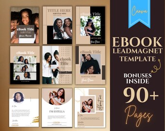 Ebook Template Canva Workbook Template Ebook Cover Freebie Template Lead Magnet Worksheet Course Creator Template Flyer Minimal Luxury Coach