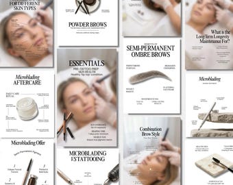 Brauen Microblading Instagram Template Augenbraue Tattoo Social Media Brow Artist Permanent Makeup PMU Post Flyer