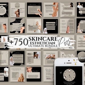 Cuidado de la piel Publicación de Instagram Plantillas de cuidado de la piel Esteticista Instagram Belleza Redes sociales Cita de cuidado de la piel MedSpa Salón Facial Paquete de lujo moderno