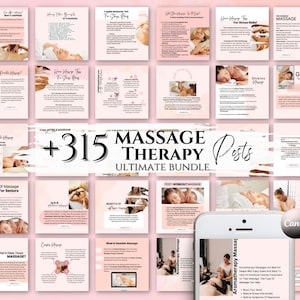 Massage Therapist Instagram Post Templates, Spa Esthetician Social Media Posts Instagram Canva Template Branding Kit Facebook Massage Quotes