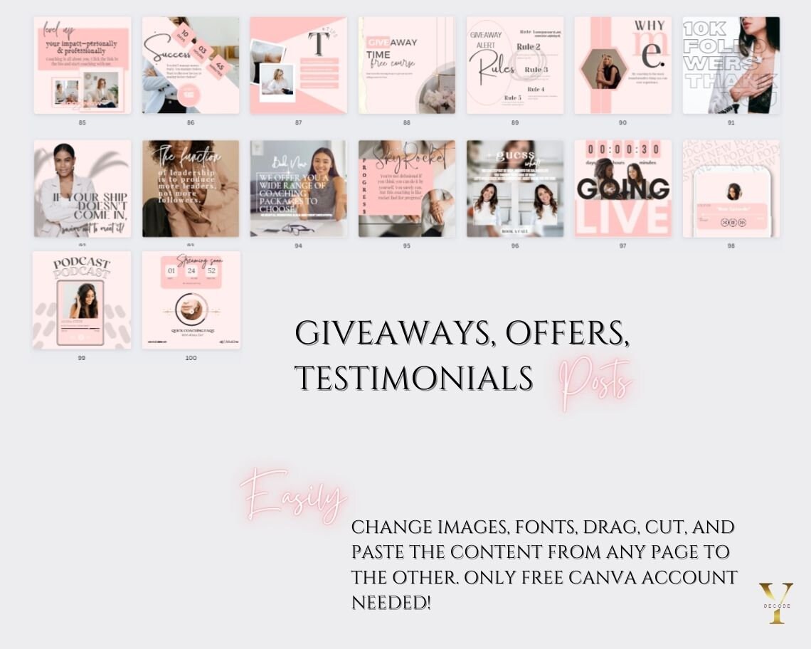 Coaching Instagram Templates Coaching Template Ig Coach - Etsy