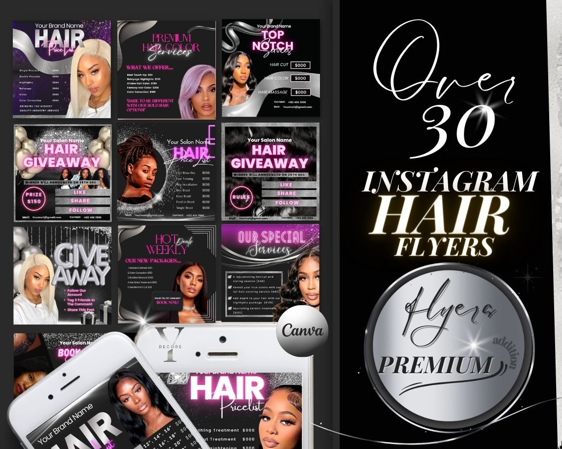 December Booking Flyer Hair Flyer Price List Booking Flyer Hairstylist Instagram Hair Salon Deal Giveaway Flyer Braid Christmas Hair Flyer