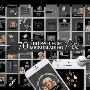 Brows Microblading Instagram Template Microblading FAQ EyeBrow Tattoo Social Media Brow Artist Semi Permanent Makeup PMU Flyer PMU Template