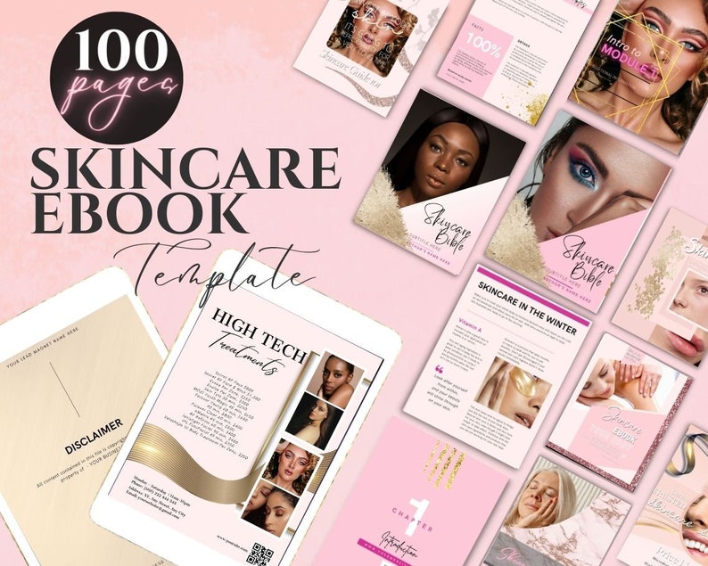 Skincare Ebook Template Canva Esthetician Ebook Skincare Etsy