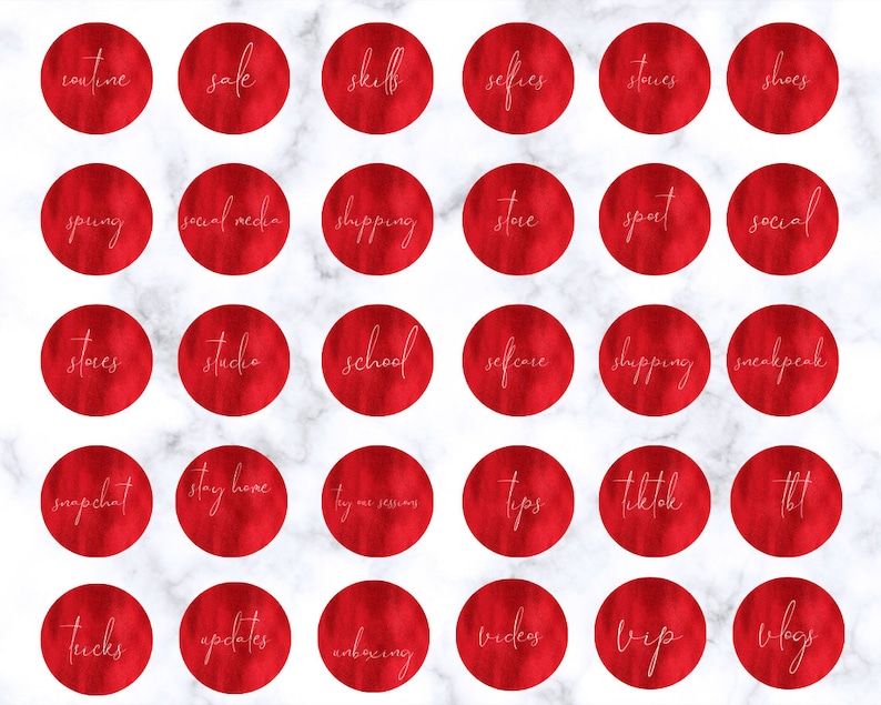 Red Instagram Highlight Covers Instagram Story Highlight Etsy