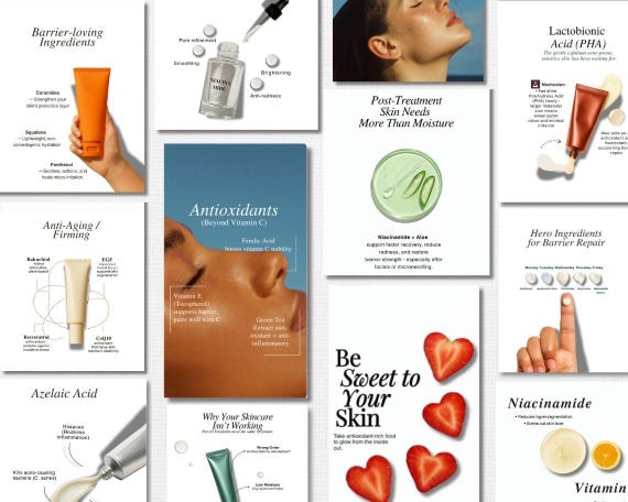 Skincare Instagram Post Skincare Template Esthetician Instagram Ig Salon Flyer Canva Skincare Clinic Social Media Content Dermatology Luxury