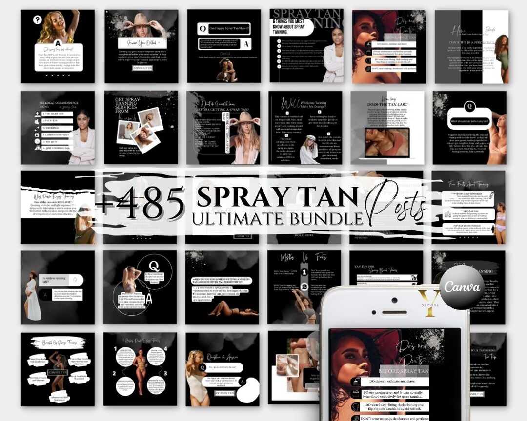Spray Tan Instagram Posts Spray Tan Social Media Template Tanning