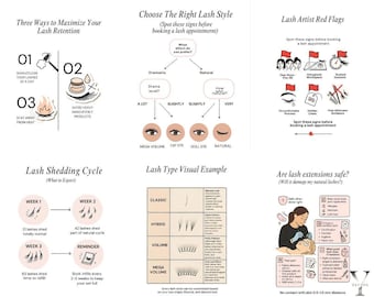 Lash Tech Instagram Vorlagen | Lash Lift Nachsorge, Social Media (Canva)