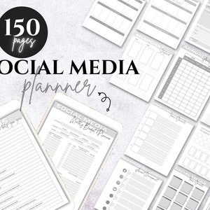 Social Media Planner Pdf Printable Social Media Marketing Content Creator Planner Instagram Facebook Youtube Blog Tiktok Business Tracker A4