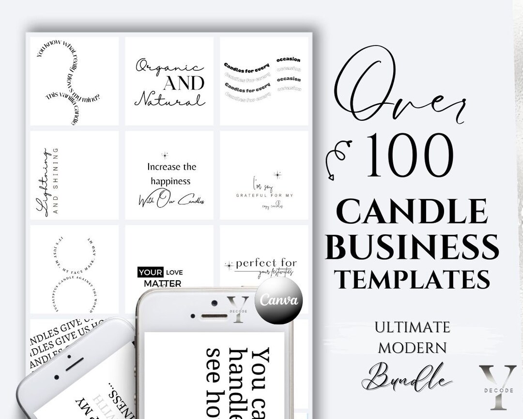 Candle Business Instagram Post Candle Business Bundle Canva Candle