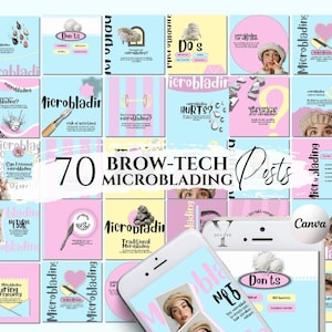 Brows Microblading Instagram Template EyeBrow Tattoo Microblading Social Media Eyebrow Flyer PMU Artist Instagram Brow Post Microblading FAQ
