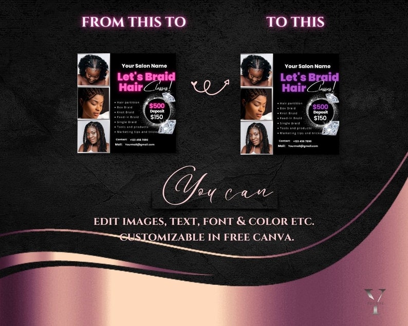 Hair Braiding Flyer Hair Salon Flyer Book Now Hair Instagram - Etsy