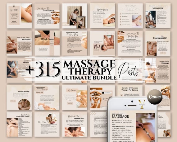 Massage Therapist Instagram Templates Spa Esthetician Social Media Posts Facebook Massage Therapist Template Quotes Beauty Salon Flyer Cover