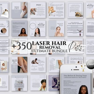 Laser Hair Removal Instagram Post Templates Esthetician Skincare Instagram Ig Beauty Salon Social Media Template Laser Hair Clinic Spa Canva