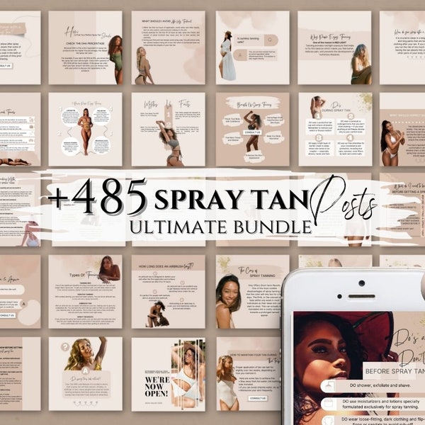 Spray Tan Instagram Posts Spray Tan Social Media Spray Tan Content Templates Tanning Business Artist Airbrush Salon Mobile Bronze Aftercare