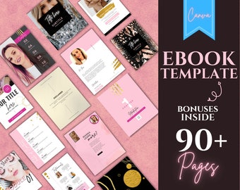 Ebook Template Canva Workbook Template Pink Ebook Canva Freebie Lead Magnet Template Ebook Design Cover Business Ebook Beauty Makeup Ebook
