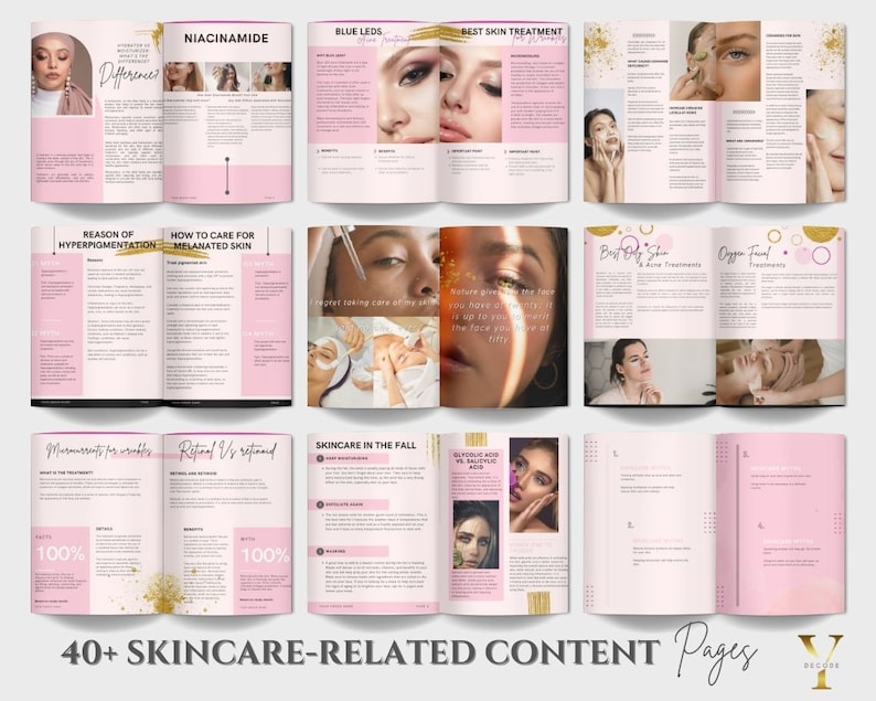 Skincare Ebook Template Canva Esthetician Ebook Skincare Etsy