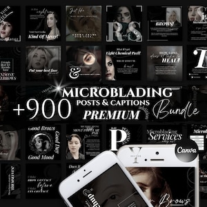 Brows Microblading Instagram Template Microblading EyeBrow Tattoo Social Media Bundle Brow Artist Caption Permanent Makeup Ig PMU Post Flyer