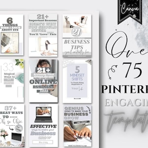 Pinterest Templates Canva Pinterest Marketing Viral Pins Lifestyle Pinterest Templates Blogger Coach Social Media Manager Pinterest Bundle