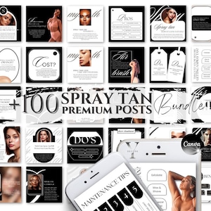 Spray Tan Instagram Post Spray Tan Template Social Media Spray Tan Content Fake Tan Tanning Artist Airbrush Mobile Bronze Aftercare Luxury