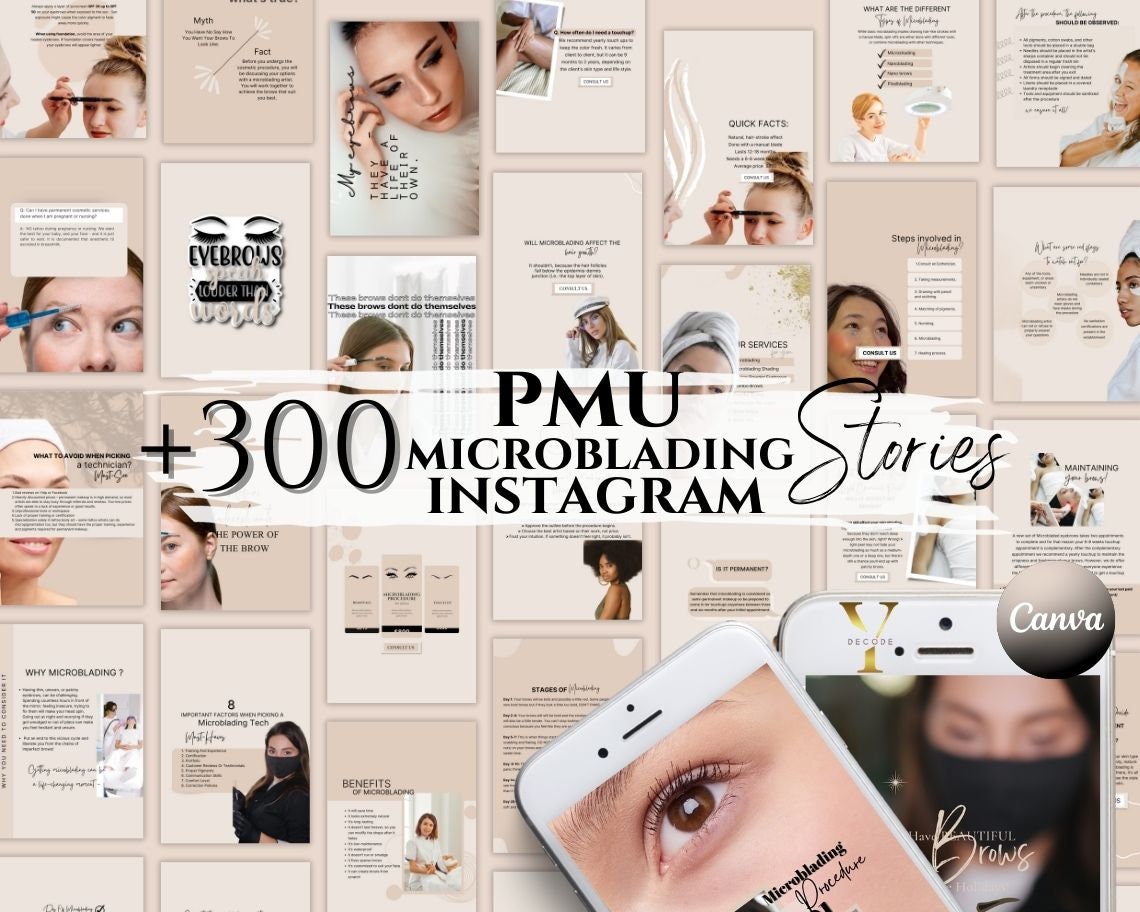 Brows Microblading Pmu Instagram Story Permanent Makeup - Etsy UK